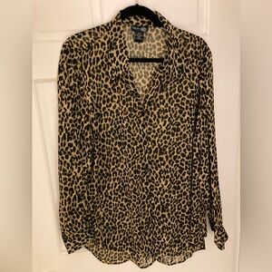 Venezia Jeans Clothing Co Sheer Lightweight Leopard Print Top Sz 18/20